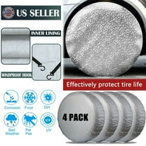 Tire Covers Tire Protectors RV Wheel Motorhome Wheel Covers,iClover Waterproof Aluminum Film Wheel Covers Sun Protector,Hook Design Fits 27" Tire Diameters Set of 4