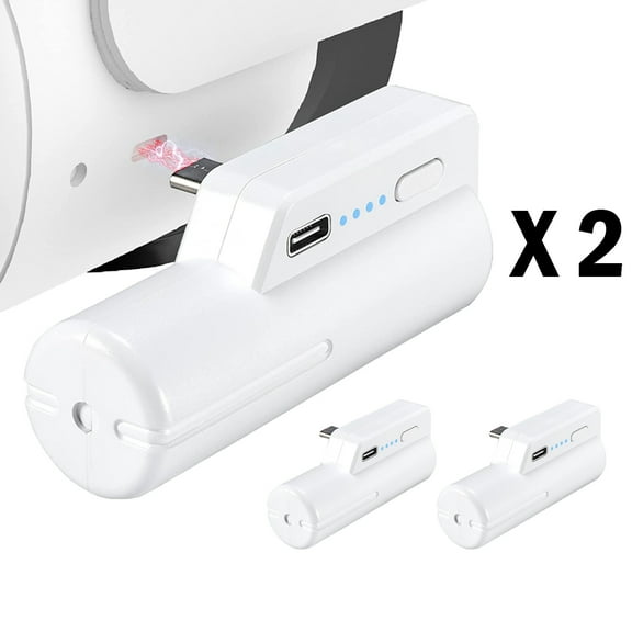 2 Pack Battery Pack for Quest 2, 5000mAh Lightweight Power Banks for Extra 2-4 Hours of Playing Time, Rechargeable VR Accessories with Power Indicator-White