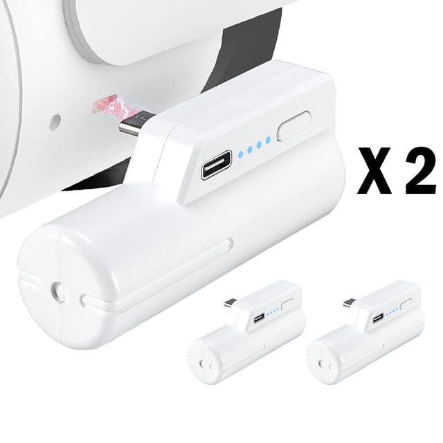 Paquete de 2 baterías para Quest 2, baterías externas ligeras de 5000 mAh para 2-4 horas adicionales de tiempo de juego, accesorios VR recargables con indicador de energía