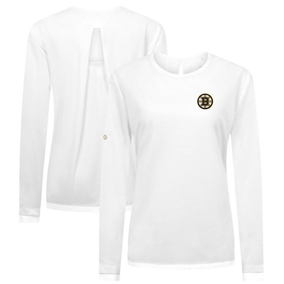 Women's Levelwear White Boston Bruins Sequoia Primary Logo Long Sleeve T-Shirt