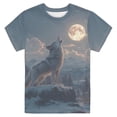 thumbnail image 2 of Boys T Shirts Size 1-2Y Kids Wolf Print Crew Neck Short Sleeve Casual Fashion Daily Comfort Wear Boy Clothes, 2 of 5