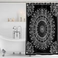 thumbnail image 4 of Black Boho Waterproof Fabric Shower Curtain,Retro Farmhouse Neutral Abstract Geometric Waterproof Fabric Shower Curtain for Bathroom Curtains Bathtubs Shower Curtains with 12 Hooks Extra Long 72x84, 4 of 8