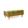 thumbnail image 2 of Upholstered Solid Wood Sofa with 3 Seats, Daybed with 3 Pillows for Livingroom, Bedroom, Green, 2 of 8