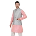 thumbnail image 3 of eloria Men's Nehru Jacket Waistcoat Indian Waistcoat Blazer Jacquard Jacket, 3 of 7