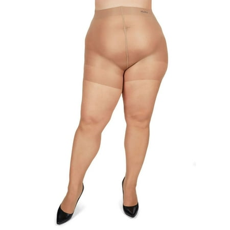 

Women s MeMoi MM-2210 Plus Size Curvy Silky Sheer Control Top Pantyhose (Honey 5/6X)