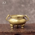 thumbnail image 3 of Brass Pocket Lotus Jiuding Incense Burner Hollow Incense Mini Incense Burner, 3 of 6