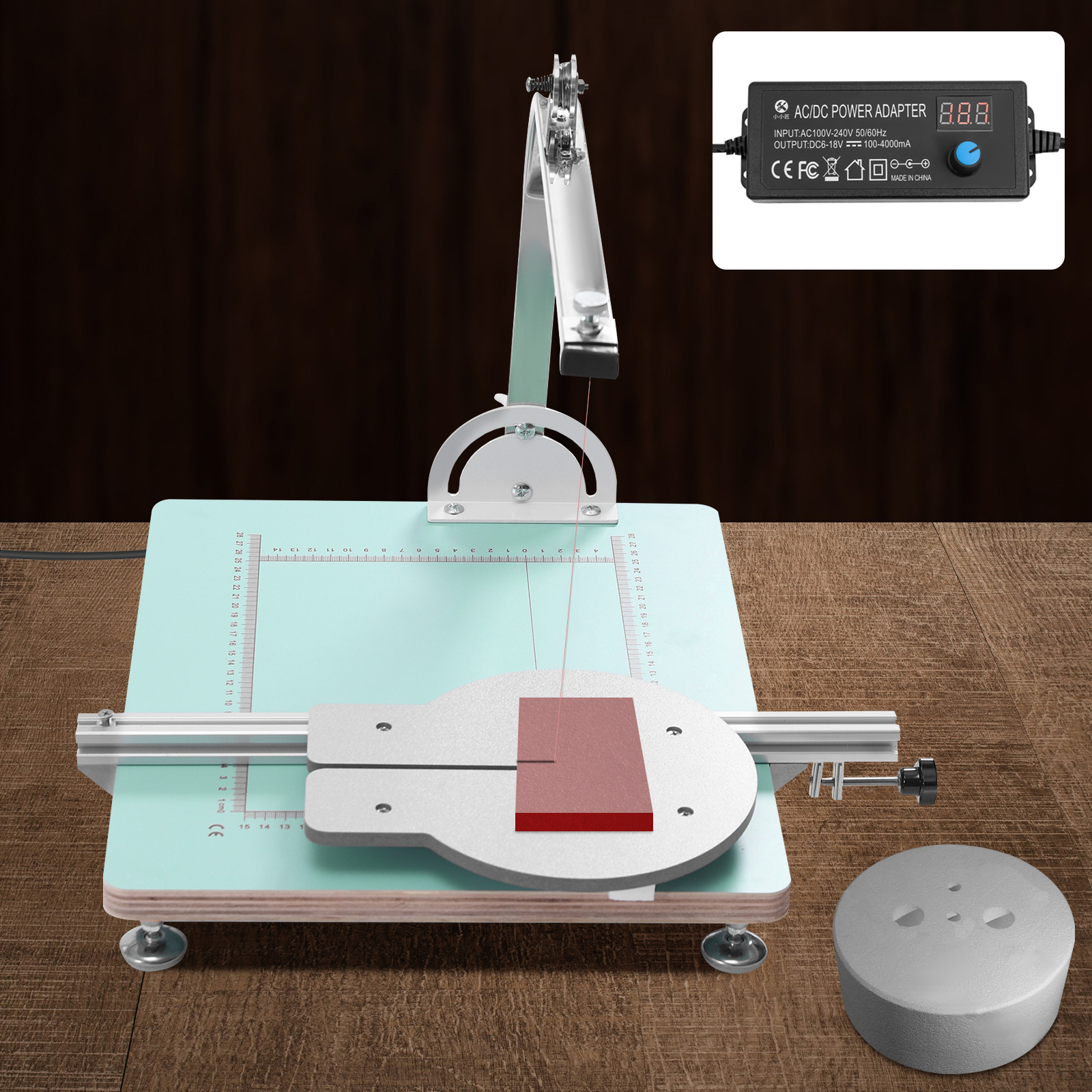 Peakora Portable Desktop Hot Wire Foam Cutting Machine 72W Board Wax Wire Foam Styrofoam Cutter Machine Styrofoam Polystyrene Cutting Tool Set with Adjustable Dial and Temperature