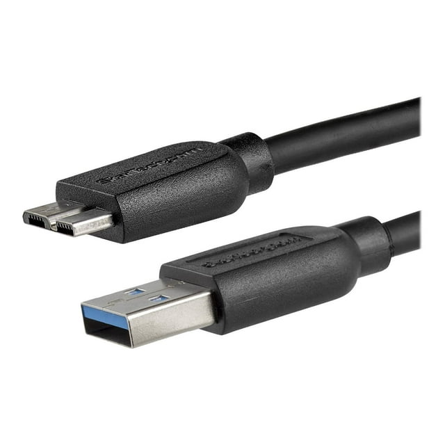 StarTech.com 2m 6ft Slim USB 3.0 A to Micro B Cable M/M - Mobile Charge Sync USB 3.0 Micro B Cable for Smartphones and Tablets (USB3AUB2MS) - USB cable - Micro-USB Type B (M) to USB Type A (M) - USB 3.0 - 6.6 ft - molded - black - for P/N: BNDTBUSB3142, HBS304A24A, PEXUS313AC2V, PEXUSB311A1E, PEXUSB314A2V2, S251BMU3FP