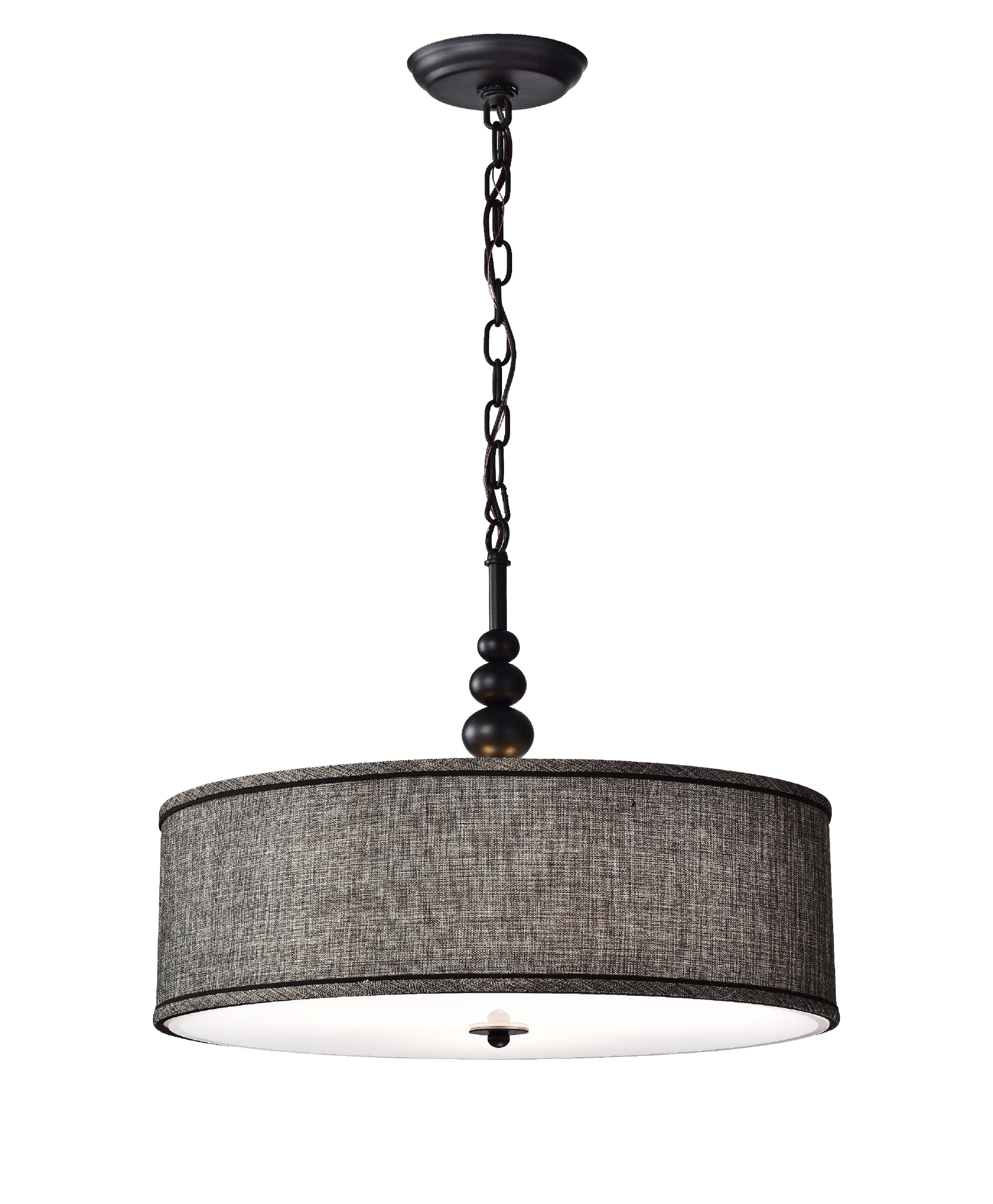 Warehouse of Tiffany Penelope Woven Black 18-inch Drum Pendant Lamp