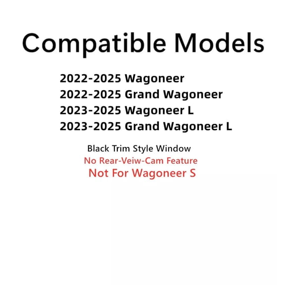 Black Trim Heated Rear Back Tailgate Liftgate Window Glass Compatible with Jeep Wagoneer / Wagoneer L / Grand Wagoneer / Grand Wagoneer L 2022-2025 Models