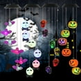 thumbnail image 3 of Halloween Solar Power Wind Chims LED Lights, 28" Pumpkin Ghosts Maple leaves Eyes Night Lights, Creative Halloween Decorations Windchimes Outdoors, Exquisite Halloween Gifts for Family, 3 of 13