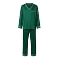 thumbnail image 2 of Matching Christmas Pajamas for Family Silk Christmas Pajamas Long Sleeve Pullover Holiday Home Sleepwear Set Top and Pants 2 Piece Set Christmas Family Matching Pajamas Set, 2 of 5