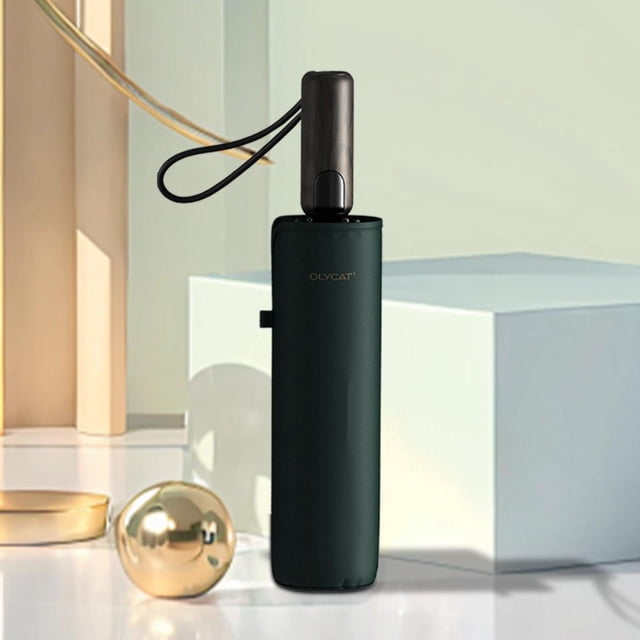 de viaje para lluvia, plegable, elegante, resistente a la lluvia, de apertura automática, sombrilla para viajes al aire Verde