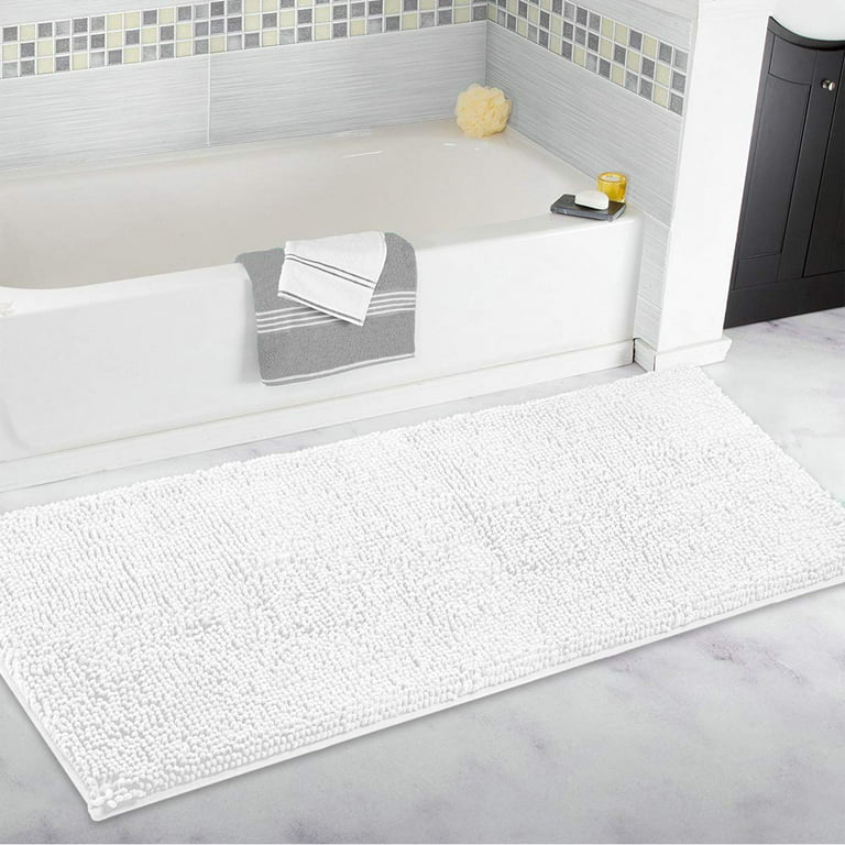 MAYSHINE Large Soft Plush Microfiber Bathroom Rug or Floor Runner Shag Carpet Machine Washable, Water Absorbent, Non-Slip, Quick Dry Chenille Bath Mat