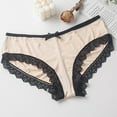 thumbnail image 4 of Scyoekwg Womens Underwear Lace Bow Thin Bikini Underwear Stretchy Mid Waisted Underwear Hipster Panties Comfort Briefs(Beige,XL), 4 of 4