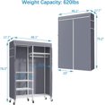 FETON R4C Rolling Garment Rack 6 Tiers Adjustable Heavy Duty Wire
