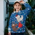 thumbnail image 2 of Uorisanigo Girls Half Zip Sweatshirt Fall Trendy Long Sleeve Pullover Tops Soft Lightweight Blue Christmas Sloth Quarter Zipper Hoodies Athletic Shirts Top Hoodies Winter Clothes, 2 of 7