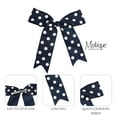 thumbnail image 3 of Motique Accessories Polka Dot Jumbo Bows with Tails for Women 1 Piece (Navy Med Polka), 3 of 4