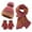 Red, variant on SUSUSU Ladies' Fashion Winter Set, Bow Design Hat Scarf Gloves, Warm Three-Piece