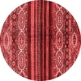 thumbnail image 1 of Ahgly Company Indoor Round Abstract Red Modern Area Rugs, 4' Round, 1 of 4