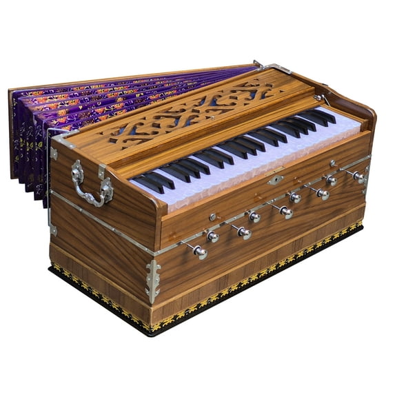 Harmonium~3 Octaves~9 Stops~7 Fold Bellow~Double Reeds~42 Keys~Kirtan~Yoga
