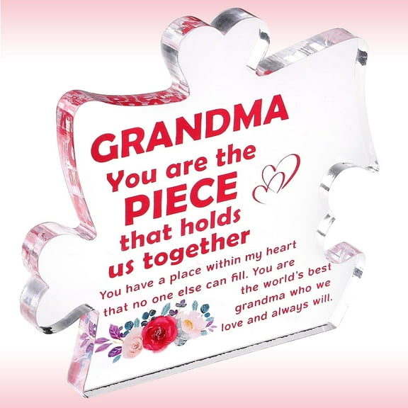 Grandma Gifts from Grandchildren Best Grandma Ever Gifts Thank You Gifts for Grandma Nana Gigi Birthday Gifts for Grandmother, Puzzle Acrylic Decoration Sign/Plaque