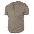 thumbnail image 5 of Men's Short Sleeve Henley Shirts Casual Summer Lightweight Button Henley Solid T-Shirt Tops, 5 of 7