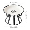thumbnail image 3 of Elevated Ceramic Cat Bowl With Metal Stand Anti Tip Pet Food Water Bowl Cute Pattern Raised Feeding Dish For Small Medium Cats Dogs Prevent Neck Strain Indoor Pet Feeder, 3 of 6