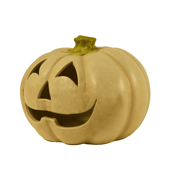 Halloween Decor Funny Face Pumpkin Resin Figurine, 20 x 20 x 17 Inch Colorful Ornament for Mantel Shelf Tabletop Display, Indoor Home Seasonal Decorations Fall Accents