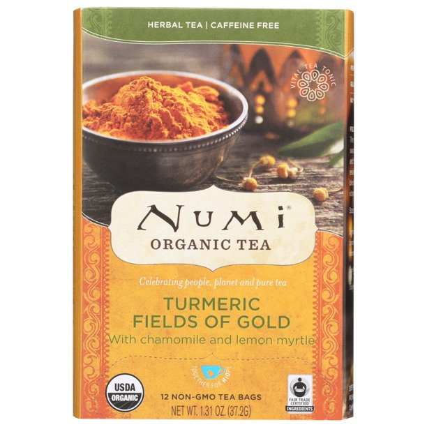 Numi Tea Organic Turmeric Fields Of Gold, 12 Bags