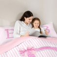 thumbnail image 4 of Manfei 3D Cartoon Monogram B King Size Comforter Sets,Modern Geometric Pattern Comforters King Size,Pink Reversible,3 Pieces,1 Comforter and 2 Pillowcases, 4 of 7