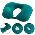 thumbnail image 4 of Air Cushion Self Inflating Travel Neck Pillow with U-Shaped Flocking Fabric for Portable Comfort on Plane Car Train, 4 of 6
