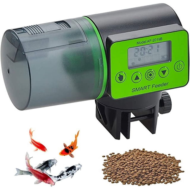 Dispensador automático de alimentos para acuarios resistente a la humedad - Verde