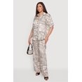 thumbnail image 2 of Women's Plus Size Geometric Print Wide Leg Pull On Pants, 2 of 4