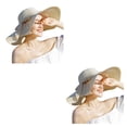 thumbnail image 3 of Sonducket Sombrero flexible de ala grande para mujer: fácil de guardar y empacar Sombrero de sol enrollable plegable de paja ecológico beige beige 2Conjunto, 3 of 6