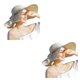 thumbnail image 3 of Sonducket Sombrero flexible de ala grande para mujer: fácil de guardar y empacar Sombrero de sol enrollable plegable de paja ecológico beige beige 2Conjunto, 3 of 6