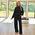 thumbnail image 2 of SUNBS 2 Piece Outfits Women Sweatsuits Drawstring Sweatshirt Lounge Sets 2025 Fall Wide Leg Sweatpants Tracksuit with Pockets, 2 of 9