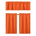 thumbnail image 2 of Set of 3 Pieces Kitchen Curtain Blackout K33 Orange Rod Pocket Kitchen/Restaurant Short Window Decor, 2 of 5