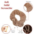 thumbnail image 3 of Motique Accessories Set of 2 Solid Hair Scrunchies for Adult Women and Girls (Tan), 3 of 5