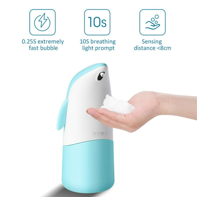 ruzhgo 300ML Automatic Induction Sensor Soap Dispenser Refillable Touchless Foaming Soap Dispenser for the Office Bathroom Kitchen No.1
