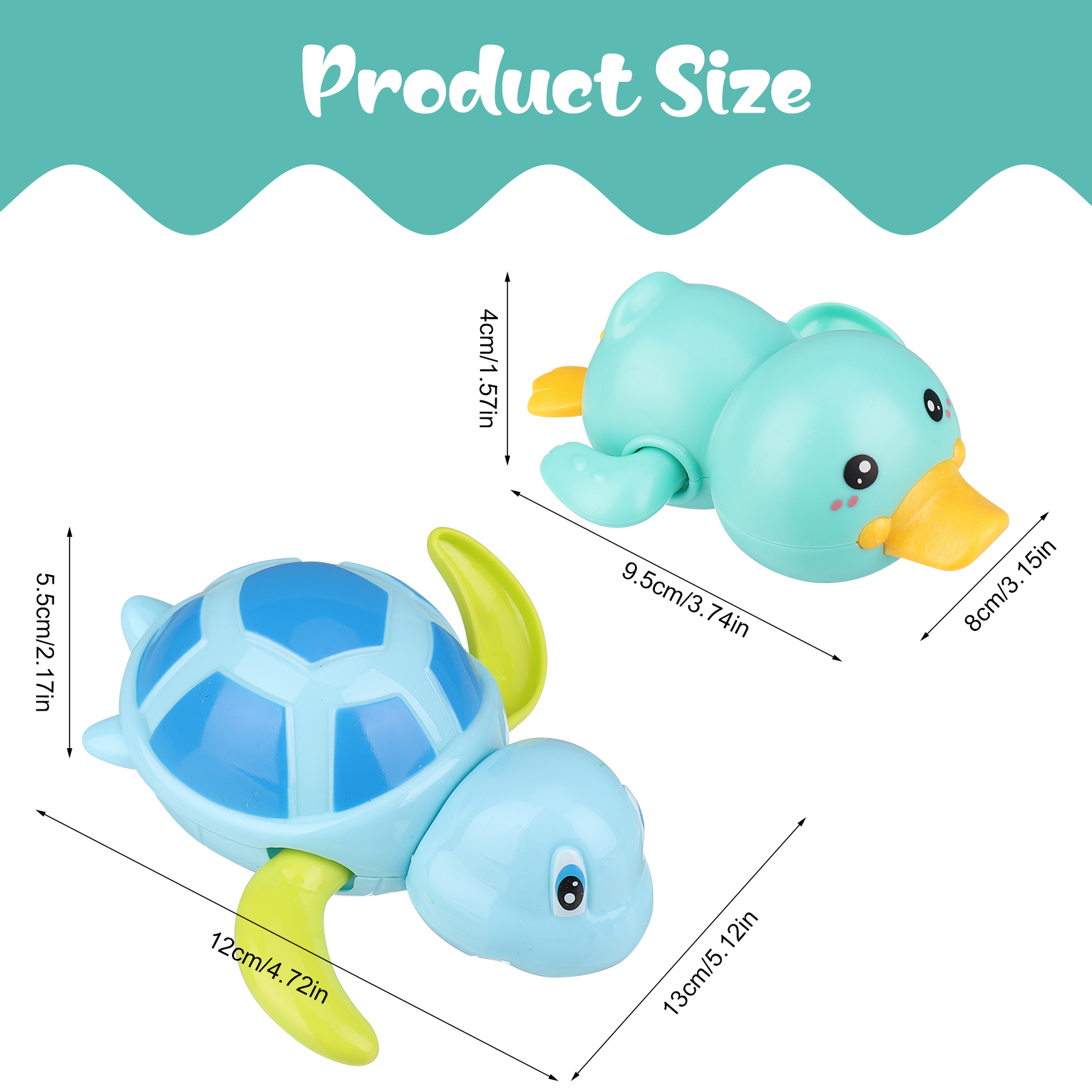 Bocaoying 4-Pack Wind-Up Bath Toys with Floating Animals photo 6