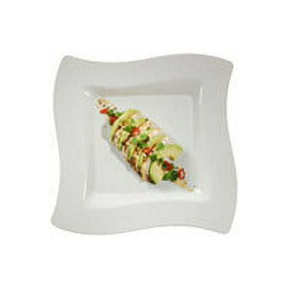 Wavetrends Square White 9" Luncheon Plastic Plates 10ct.