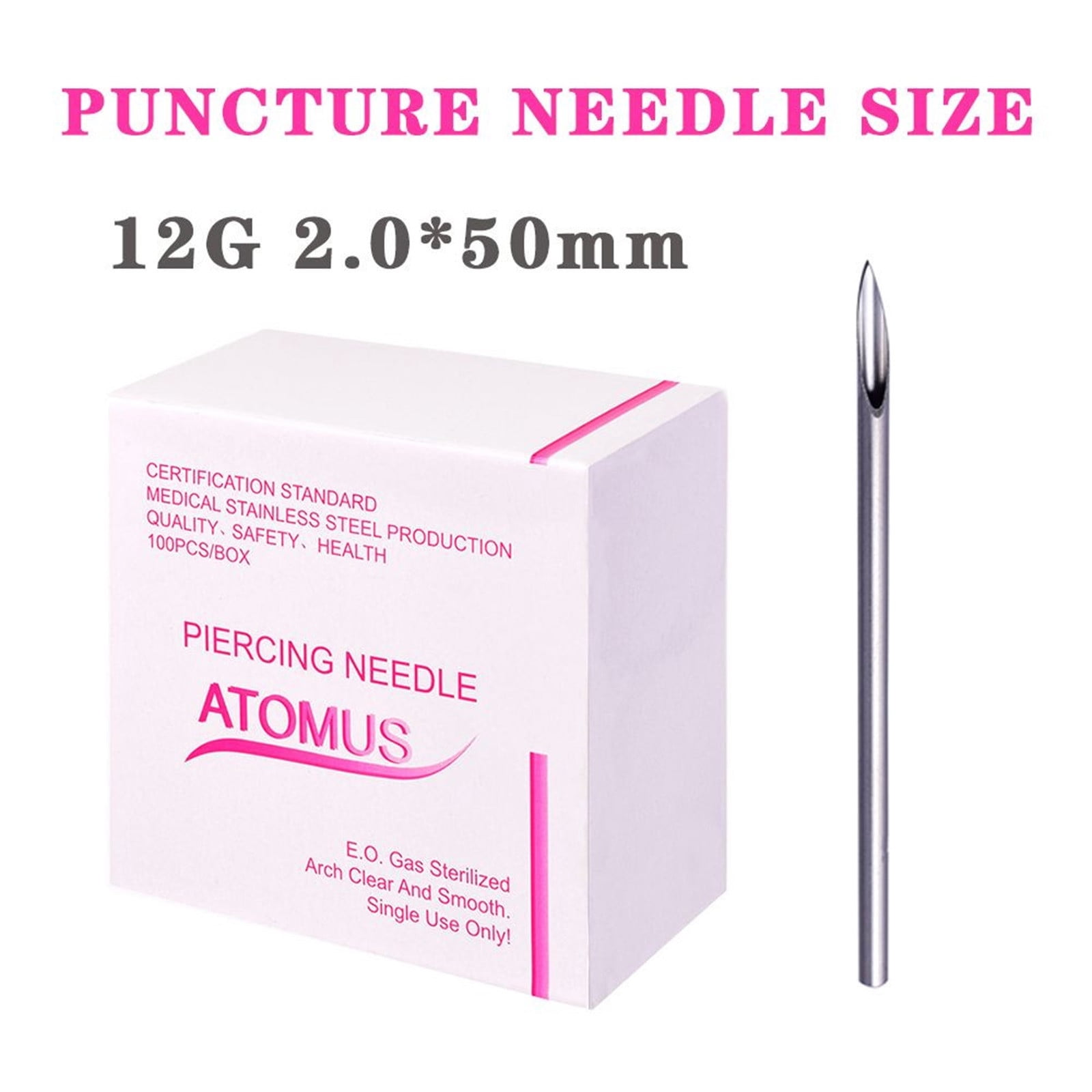 Beauty Under $15 100Pcs Body Piercing Needle For Navel Nose Lip Ear Sizes 12G Multicolor One Size