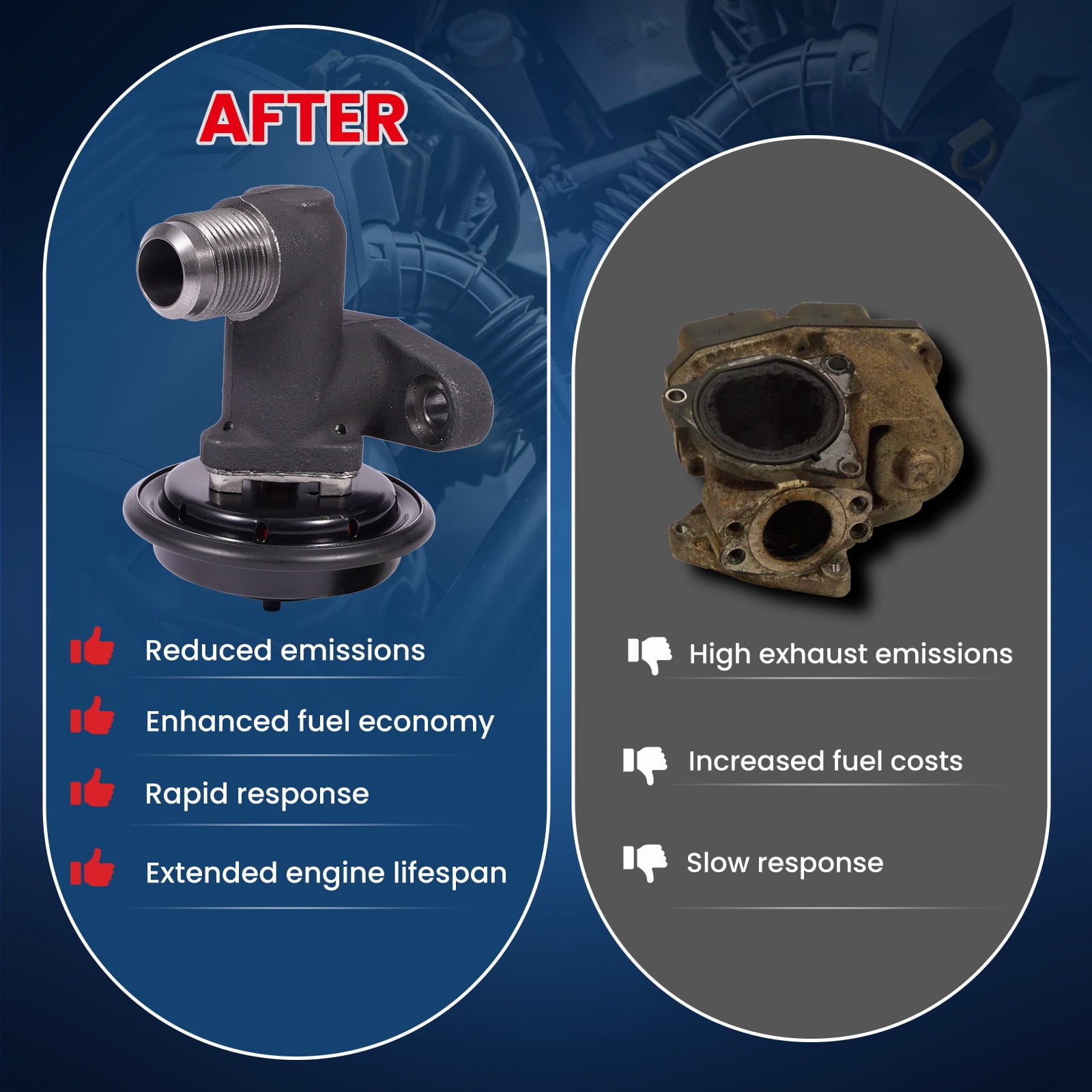 MOCA AUTOPARTS EGV537T Exhaust Gas Recirculation EGR Valve Fit for 2002-2004 & 2006-2009 Ford E-150 5.4L & 2000-2005 Ford Excursion 5.4L 6.8L & 1998-2004 Lincoln Navigator 5.4L