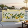thumbnail image 2 of Summer Lemons Outdoor Pillow Covers Pack of 2 Pastoral Yellow Fruit Plant Leaves Floral Plaid Waterproof Throw Pillow Covers Decorative Cushion Cases for Patio Garden Tent Balcony Couch 20x12 inch, 2 of 9