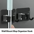 thumbnail image 5 of Stainless Steel Wall Mount Mop Holder with Punch-Free, Strong Bearing, and Easy Installation - Ideal Multi-Purpose Mop Organizer Hook for Kitchen, Bathroom, and Cleaning Accessories, 5 of 8