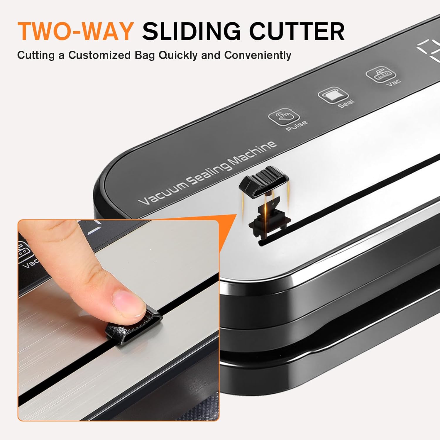 Vacuum Sealer Machine, Food Storage Vacuum Sealer 8-In-1 Food Vacuum Saver with 10 Vacuum Bags, Built-in Cutter, Pulse Function, Moist & Dry Mode and External VAC for Jars and Container