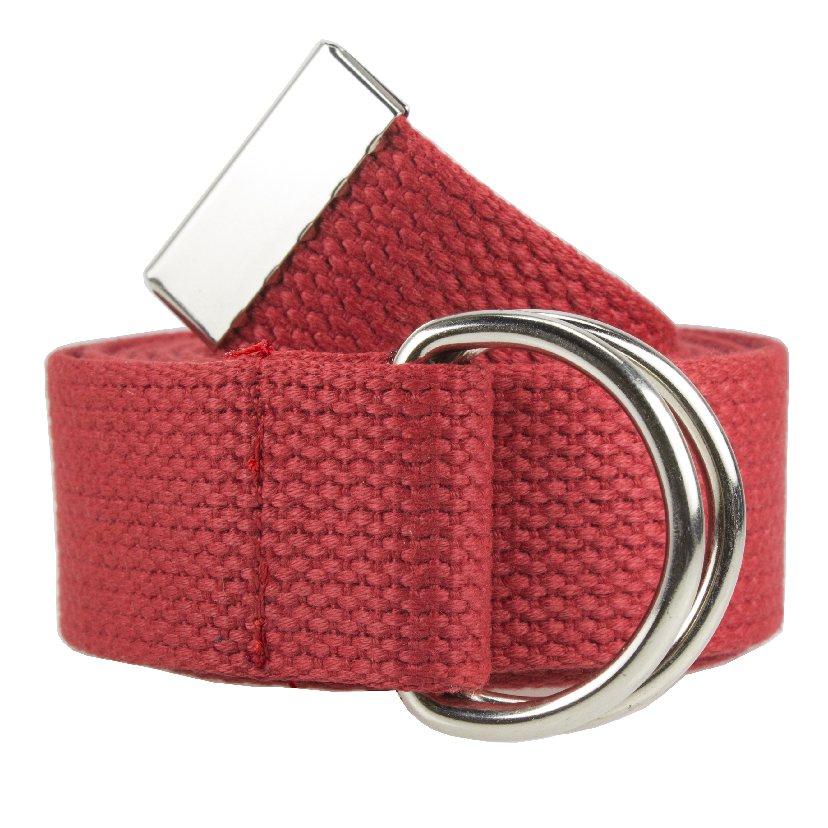 Gelante Canvas Web D Ring Belt Silver Buckle Military Style for men & women 1 or 3 pcs&nbsp;2052-Red (S/M) - image 2 of 2