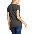 thumbnail image 2 of Womens V Neck Shirt Short Sleeve Solid Cotton T Shirt, 2 of 3