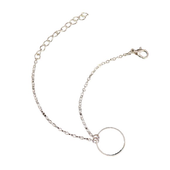 keepw Fashion Loop Anklet Delicate Adjustable Wear-resistant Round Gold Silver Bracelet Valentines Day Foot Chains for Women Silver
